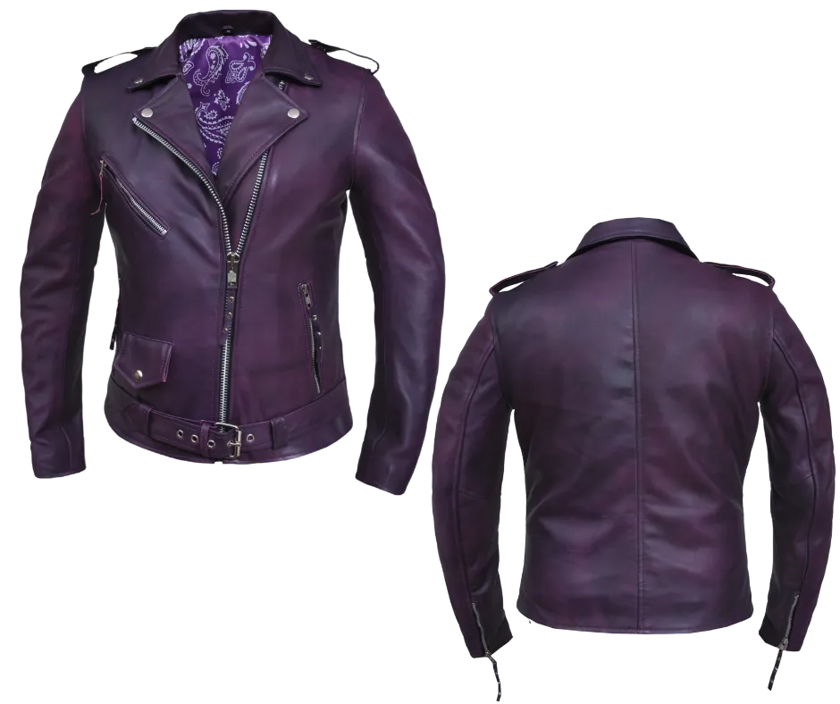 Ladies "Vixen" Leather MC Jacket